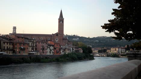 Stunning-Shot-Of-Verona-Cityscape-With-Adige-River-In-North-Italy