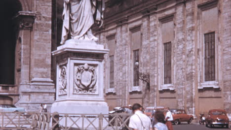 Sculpture-of-Apostle-Paul-near-St-Peter-Basilica-in-Vatican-City-Vintage-Video