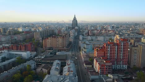 Moskauer-Luftaufnahme-Am-Morgen-Russland