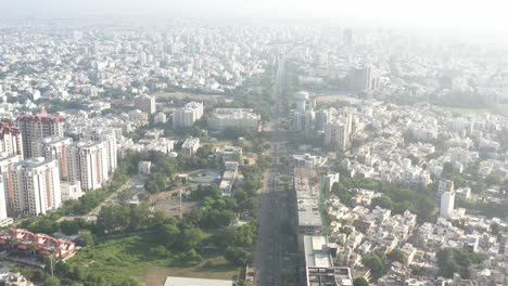 Rajkot-city-aerial-view-Aerial-view-is-moving-ahead-and-residential-houses-are-visible-around
