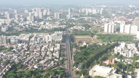 Rajkot-city-aerial-view-Camera-moving-forward-from-top-angle-and-right-side-enlarged