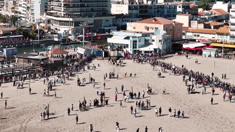 Strand-Von-Palavas-les-flots-Während-Der-Feria-Feierlichkeiten.-Überflug-Aus-Der-Luft