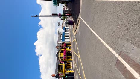 Día-Soleado-En-Blanchardstown:-Vídeo-Vertical-De-Un-Paseo-Por-El-Centro-De-La-Ciudad-Con-Un-Ciclista-En-Una-Carretera-Sin-Coches