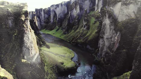 Luftaufnahme-Von-Fjadragljufur,-Island