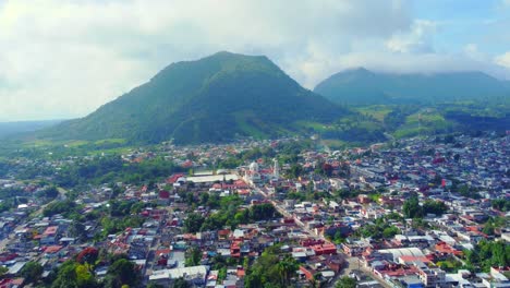 beautiful-aerial-drone-shot-of-a-small-rural-church,-Veracruz,-Mexico