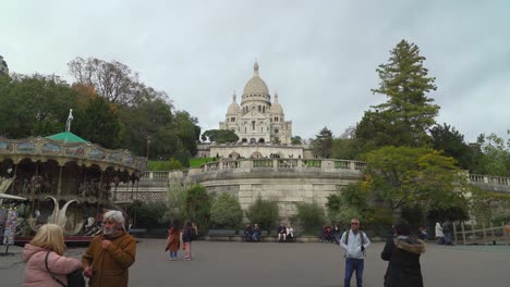 Marble-Facade-of-Basilica-of-Sacre-Coeur-on-the-Hill-of-Montmartre-in-Paris