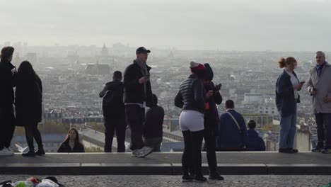 People-Climb-Stairs-to-Panoramic-Overlook-of-Paris-near-Square-Louise-Michel