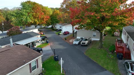 Mobile-home-neighborhood-during-autumn