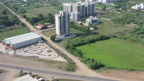 RAJKOT-CITY-AERIAL-VIEW-Drone-moving-back-over-TRP-game-showing-large-game-zone