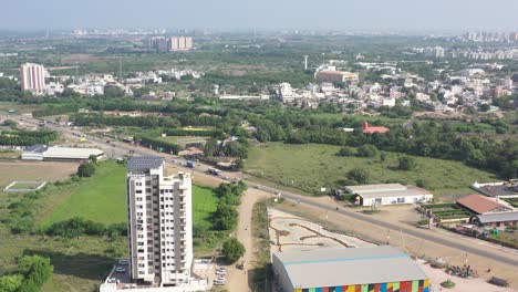 Rajkot-city-aerial-view-A-big-game-zone-TRP-is-visible-on-Kalavad-road-and-there-are-big-fields-in-front-of-Mtv