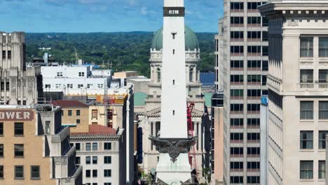 Círculo-De-Monumentos-Y-Edificio-Del-Capitolio-Del-Estado-De-Indiana