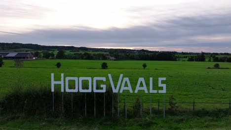 Flying-over-graphics-information-signage-for-holiday-park,-Netherlands