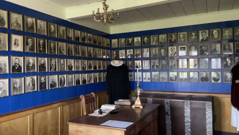 Black-and-white-photographs-of-Icelandic-ancestors-in-a-room-of-Glaumbaer-museum