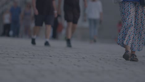 Tourists-walking-down-the-street-in-Madrid