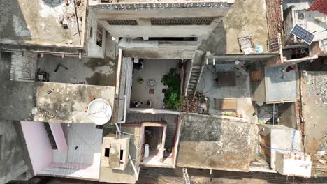 Bird's-eye-View-of-Badin-Rooftops,-Pakistan.-Aerial