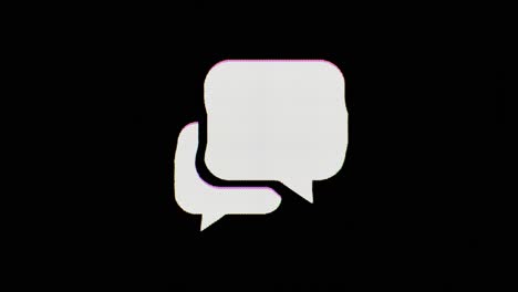 A-message-or-texting-icon-glitches-in,-wavers-for-a-few-seconds,-and-then-glitches-out