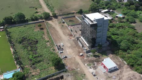 RAJKOT-CITY-AERIAL-VIEW-Drone-camera-taking-a-top-angle-view-of-the-highlight-building-near-Kalavd-Road