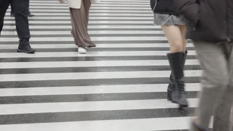 Gente-Caminando-Sobre-El-Paso-De-Peatones-En-El-Cruce-De-Shinjuku,-Tokio,-Japón