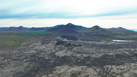 Berserkjahraun-Lava-Field-In-West-Iceland---Aerial-Drone-Shot