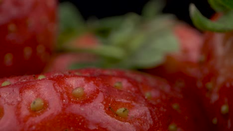 Close-up-macro-shot-of-Dewy-Strawberry-Detail