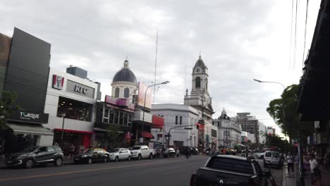 Flores-Neighborhood-In-Buenos-Aires-City-Rivadavia-Avenue,-Pope-Francis-Church-Basilica-San-José-De-Flores