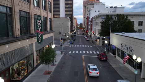 El-Centro-De-Roanoke,-Virginia-Al-Amanecer.