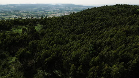 Verdant-hillsides-and-distant-town-aerial-view