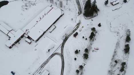 Drone-shot-of-snow-covered-ground