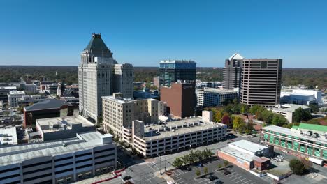 Greensboro,-North-Carolina-skyline.-Aerial-view