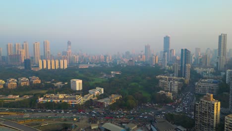 Chhatrapati-Shivaji-Maharaj-Terminus-and-Brihanmumbai-Municipal-Corporation-Head-office-Mumbai-city-evening-and-night-aerial-view