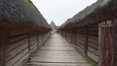 an-archaeological-site-of-Biskupin-and-a-life-size-model-of-a-late-Bronze-Age-fortified-settlement-in-north-Poland