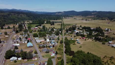 Drone-Flying-Over-Willapa-Hills-Trail-in-Remote-Town-of-Pe-Ell,-Washington
