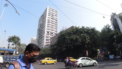 Stock-footage-of-Kolkata-street-road-and-building