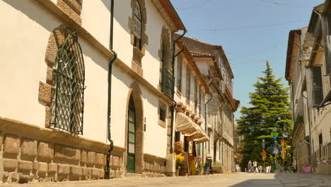 Historische-Straße-Und-Niemand-Im-Historischen-Zentrum-Von-Braga,-Portugal