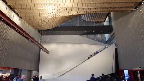 Tilt-up-shot-inside-the-Hong-Kong-Palace-Museum-in-West-Kowloon-Cultural-District,-Hong-Kong