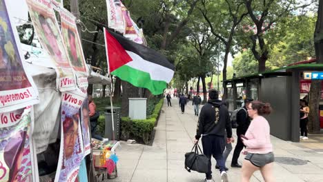 Aufnahme-Der-Palästinensischen-Flagge-In-Mexiko-Stadt