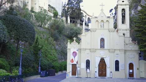 The-church-near-the-port,-positioned-at-the-entrance-to-the-natural-valley-of-Gaumates,-is-dedicated-to-Saint-Dévote,-the-patron-saint-of-the-Principality-of-Monaco
