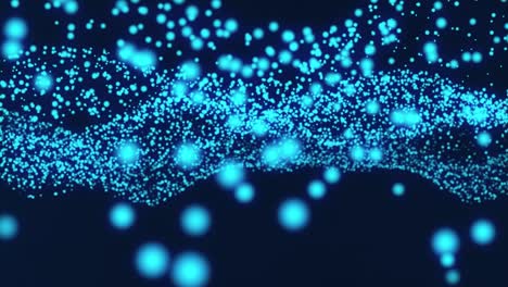 Partículas-De-Neón-Azul-Moviéndose-Como-Una-Ola---Fondo-Abstracto