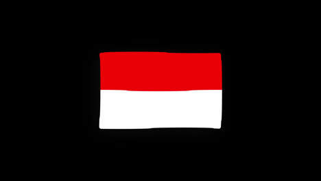 Nationalflagge-Indonesiens,-Ländersymbol,-Nahtlose-Schleifenanimation,-Winken-Mit-Alphakanal
