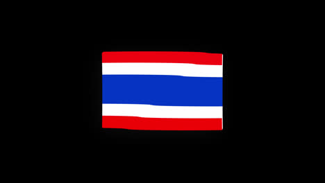 Nationales-Thailändisches-Flaggen-Landessymbol,-Nahtlose-Schleifenanimation,-Die-Mit-Alphakanal-Winkt