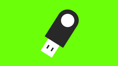 Ein-Schwarz-weißes-USB-Laufwerk-Symbol-Konzept-Loop-Animationsvideo-Mit-Alphakanal