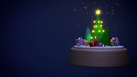 Weihnachtshintergrund,-Weihnachtshintergrund-Mit-Schneemann,-Baum,-Hirsch,-Geschenkbox-Und-Süßigkeiten,-Dekoriert-Auf-Der-Weihnachtskugel-Für-Weihnachtsprojekte,-Auch-Guter-Hintergrund-Für-Szenen-Und-Titel,-Logos.-Full-HD,-Geloopt