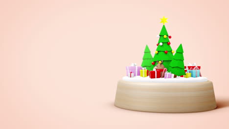 Christmas-Cartoon-BackgroundChristmas-cartoon-backgroundwith-snowman-,-tree-,-deer,-gift-box-and-candy-decorate-on-christmas-globe-for-christmas-projects,-Also-good-background-for-scene-and-titles,-logos.--4k-uhd-,-looped
