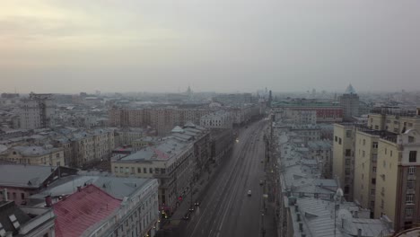 Flying-over-Tverskaya-street-in-Moscow-Russia