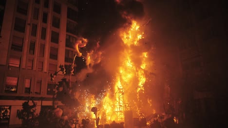 A-slowmotion-of-a-huge-burning-bonfire-on-the-Falles-night-in-Valencia