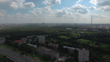 Aerial-summer-cityscape-of-Moscow-Russia