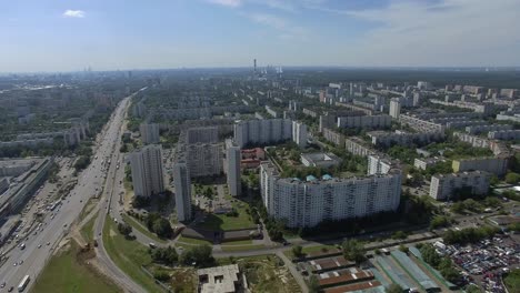 Aerial-summer-panorama-with-residential-areas-and-intersections-Moscow