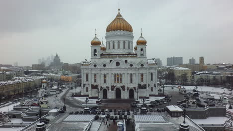 La-Vista-Invernal-De-La-Catedral-De-Cristo-Salvador-En-Moscú