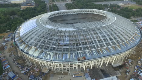 Luftaufnahme-Des-Luzhniki-Stadions-Im-Umbau-In-Moskau