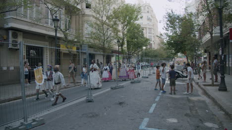 Straße-In-Valencia-Während-Der-Feier-Der-Fallas-Spanien